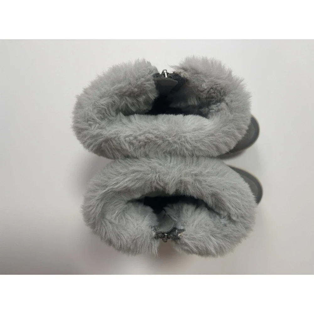 Koolaburra by UGG Womens Grey Suede Faux Fur Zip Winter Boots 1105889 Size 6 - Picture 6 of 12